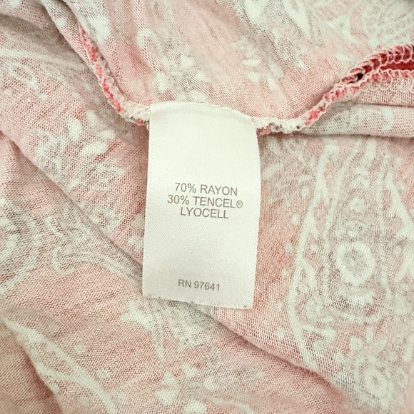 J. Jill Women Popover Tunic Top Blouse Shirt Size XL Red Paisley Button 3/4 Slv - Picture 6 of 6